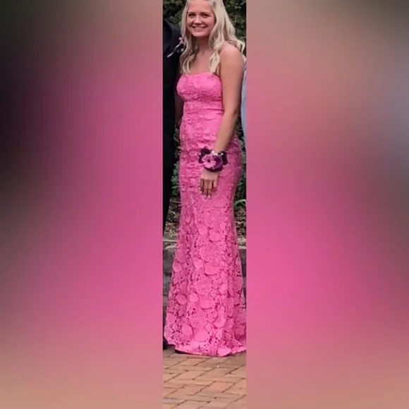 Jules & Cleo Lace Long Sheath Evening/Prom Dress - Picture 6 of 7